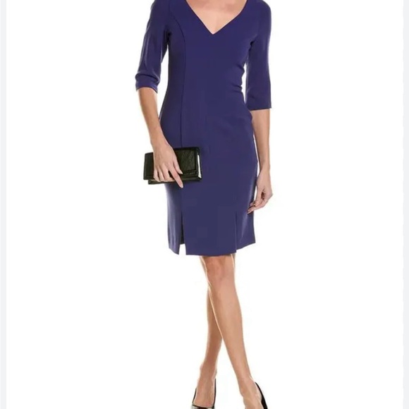NWT Black Halo Blue Layson Sheath V-Neck Dress Sz 2 - Picture 1 of 3